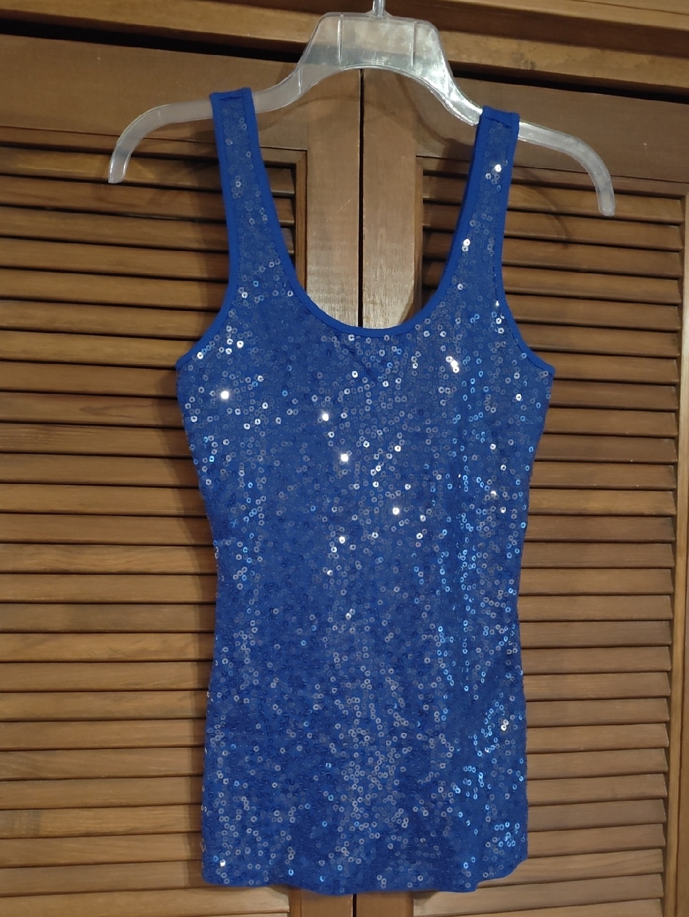 NWT Express Royal Blue Sequin Tank Top
